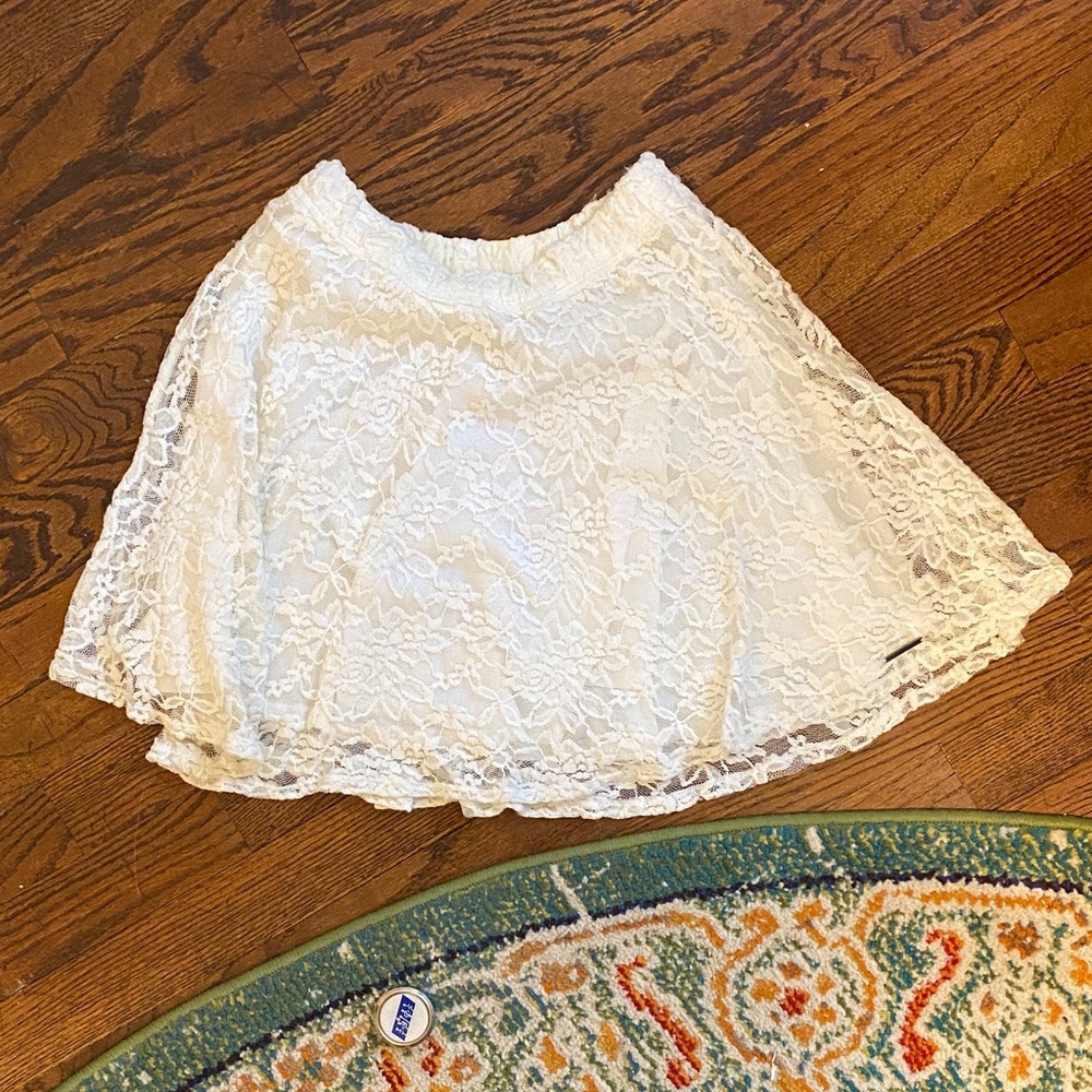 Abercrombie & Fitch Cream Lace Skater Skirt